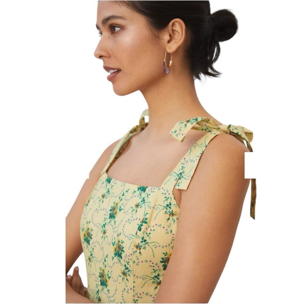 PAIGE Yellow Floral Midi Dress - Picture 8 of 12
